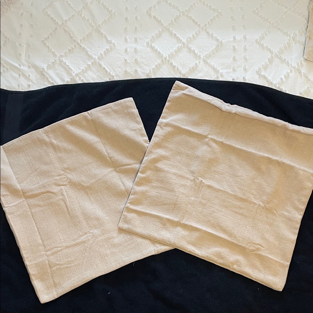 Set of Two Cream Pillow Covers texture design new